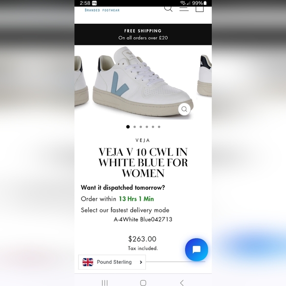 SOLD - NWT Size 39 Veja 10 CWL Sneaker - Picture 6 of 8